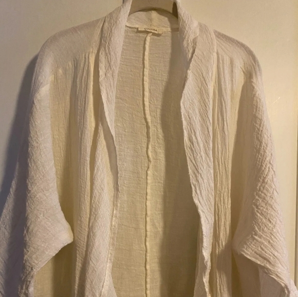 Luukaa linen asymmetrical white duster - Picture 2 of 8
